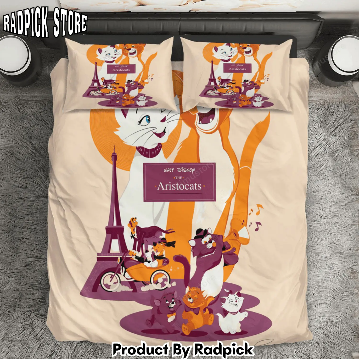 Radpick the aristocats poster 8 3pcs 3pcs bedding set duvet cover and pillow cases gift for fan rp3271422